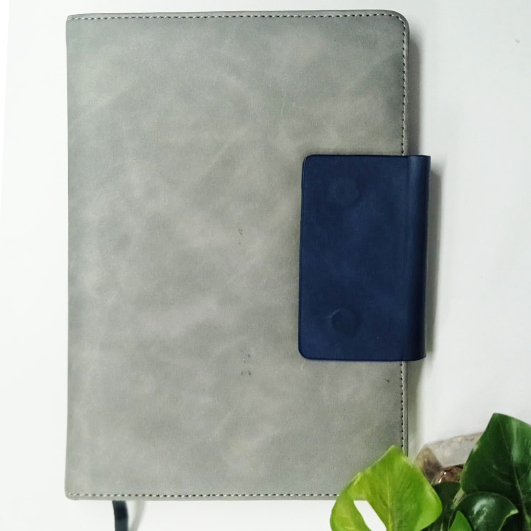 GREY LEATHER DIARY