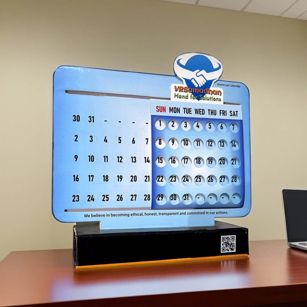 PROMOTIONAL CARDBOARD UNIVERSAL CALENDAR